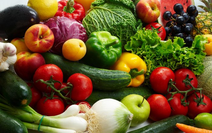 как можно больше овощей, фруктов в свежем виде